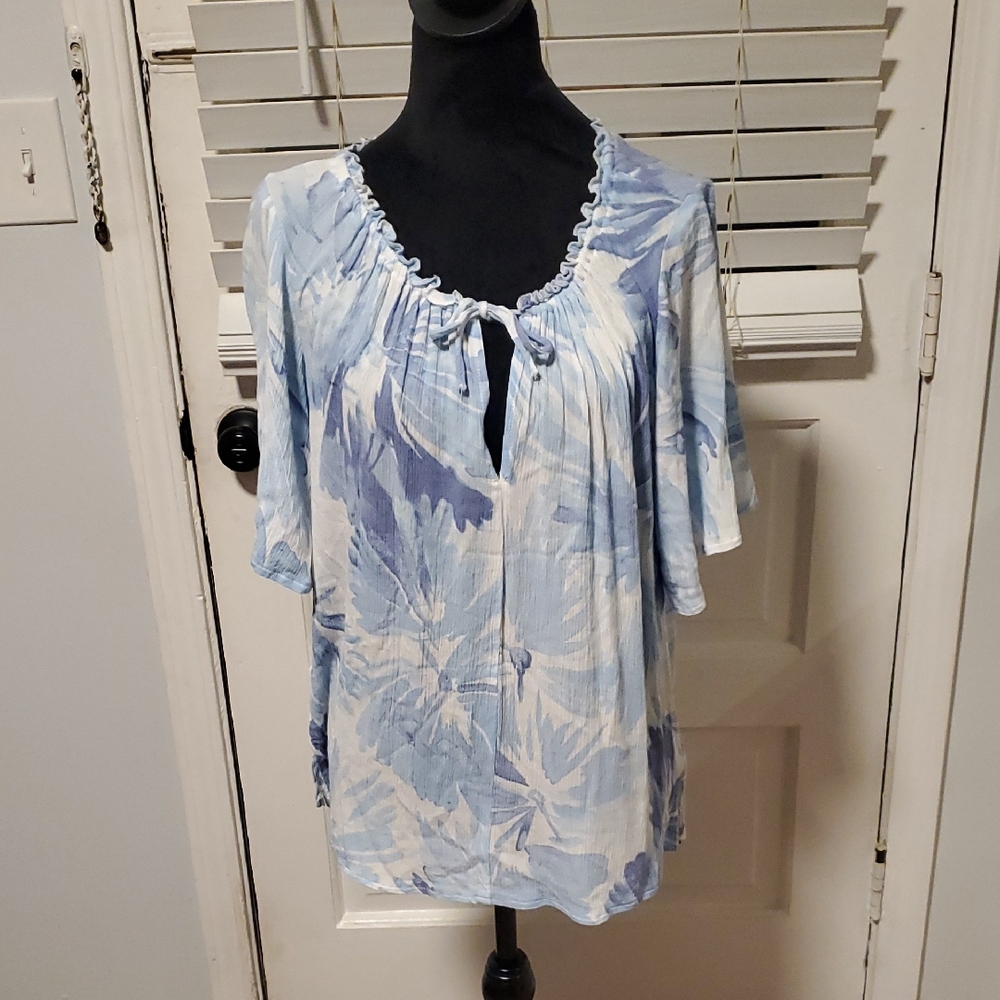 Z Supply Light Blue Floral Blouse